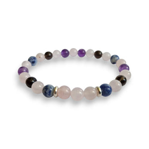 Custom crystal bracelet, Sodalite and Amethyst base, view 7