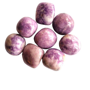 Lepidolite polished tumblestone, lilac-pink, view 2