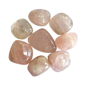 Rose quartz polished tumblestone in soft pink natural stone