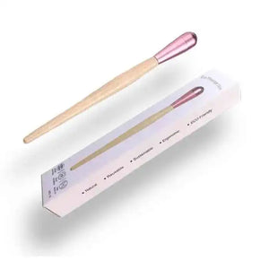 Rose quartz massage stick, natural stone skincare tool, view 3