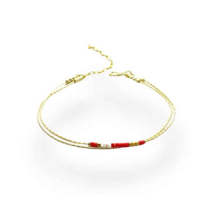 Miyuki seed bead bracelet, brass tones, view 5
