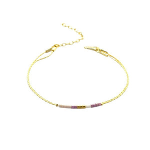 Miyuki seed bead bracelet, brass tones, view 6
