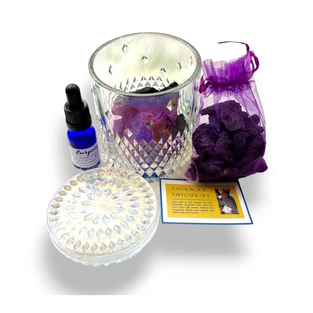Lava stone aromatherapy diffuser, natural porous stone, view 2