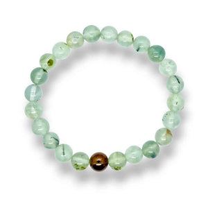 Prehnite beaded bracelet, pale green, view 2