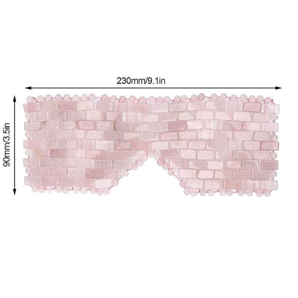Rose quartz eye mask, natural stone skincare tool, view 2