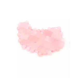 Rose quartz eye pad, natural stone skincare tool, view 2