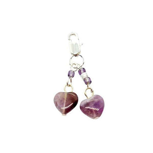 Amethyst crystal keyring, natural stone, view 2