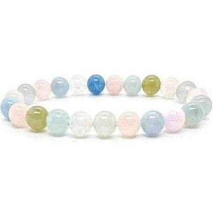Morganite beaded bracelet in soft pink natural stone