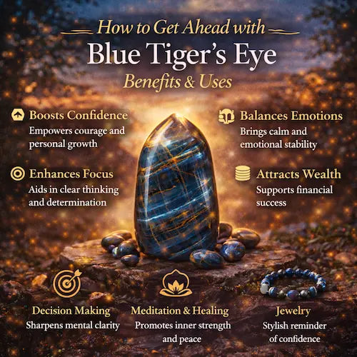 Polished blue tiger's eye, natural stone with silky blue-grey bands