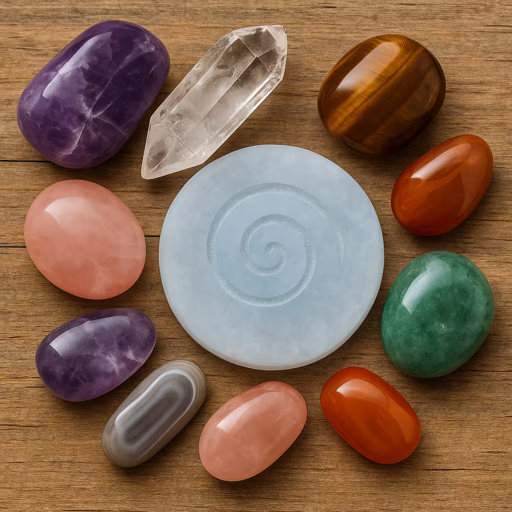 Curated natural crystal sets and kits