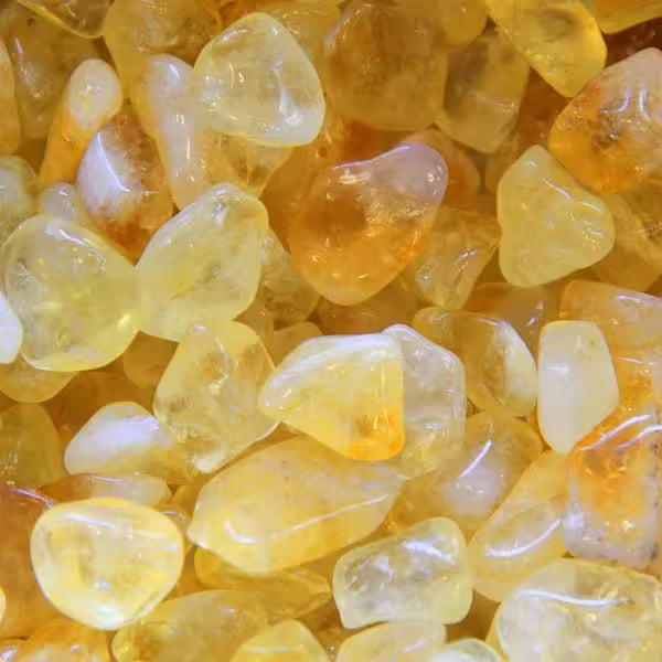 Natural Citrine crystals and jewellery, lemon to warm amber