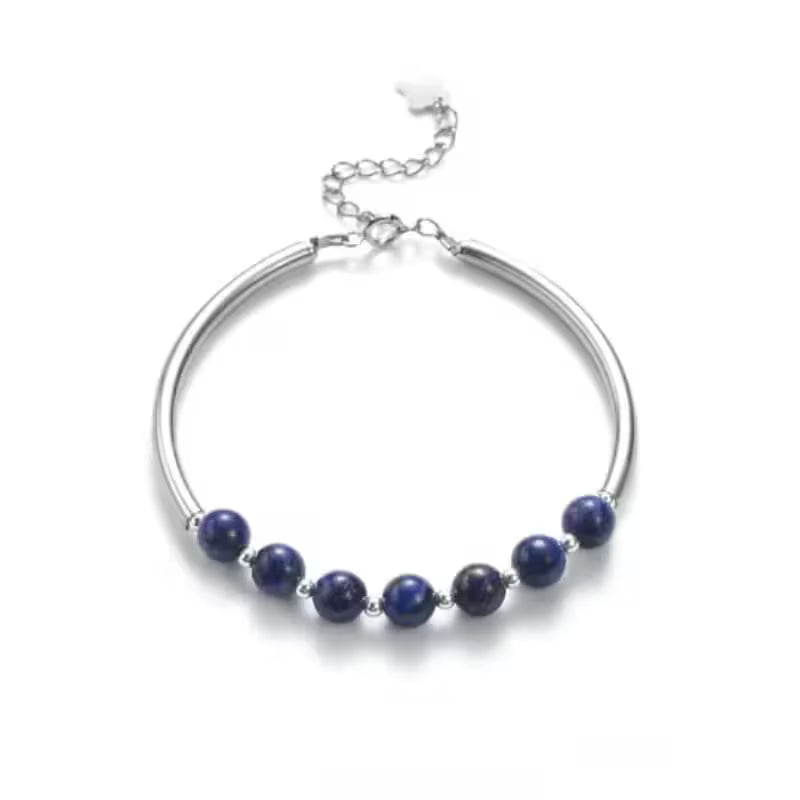 Natural stone bracelets with silver accents
