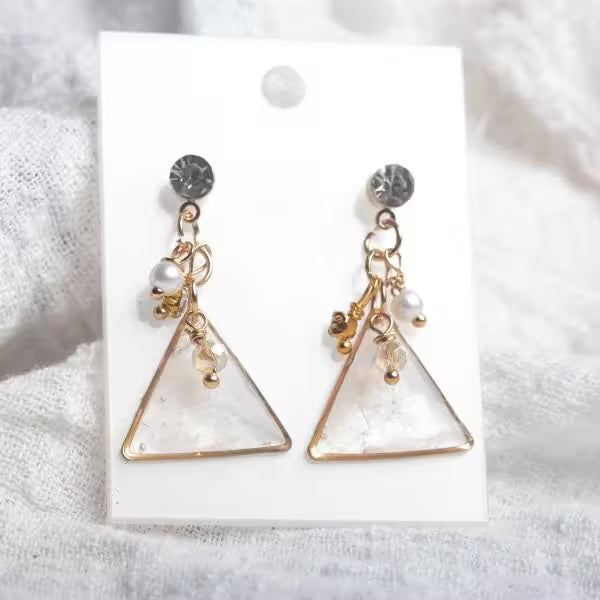 Natural stone crystal earrings