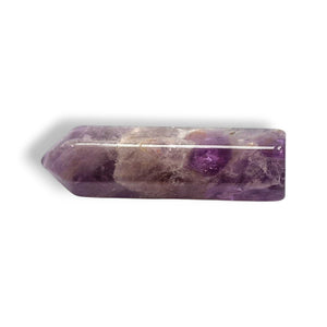 Amethyst crystal point, natural polished stone, view 2
