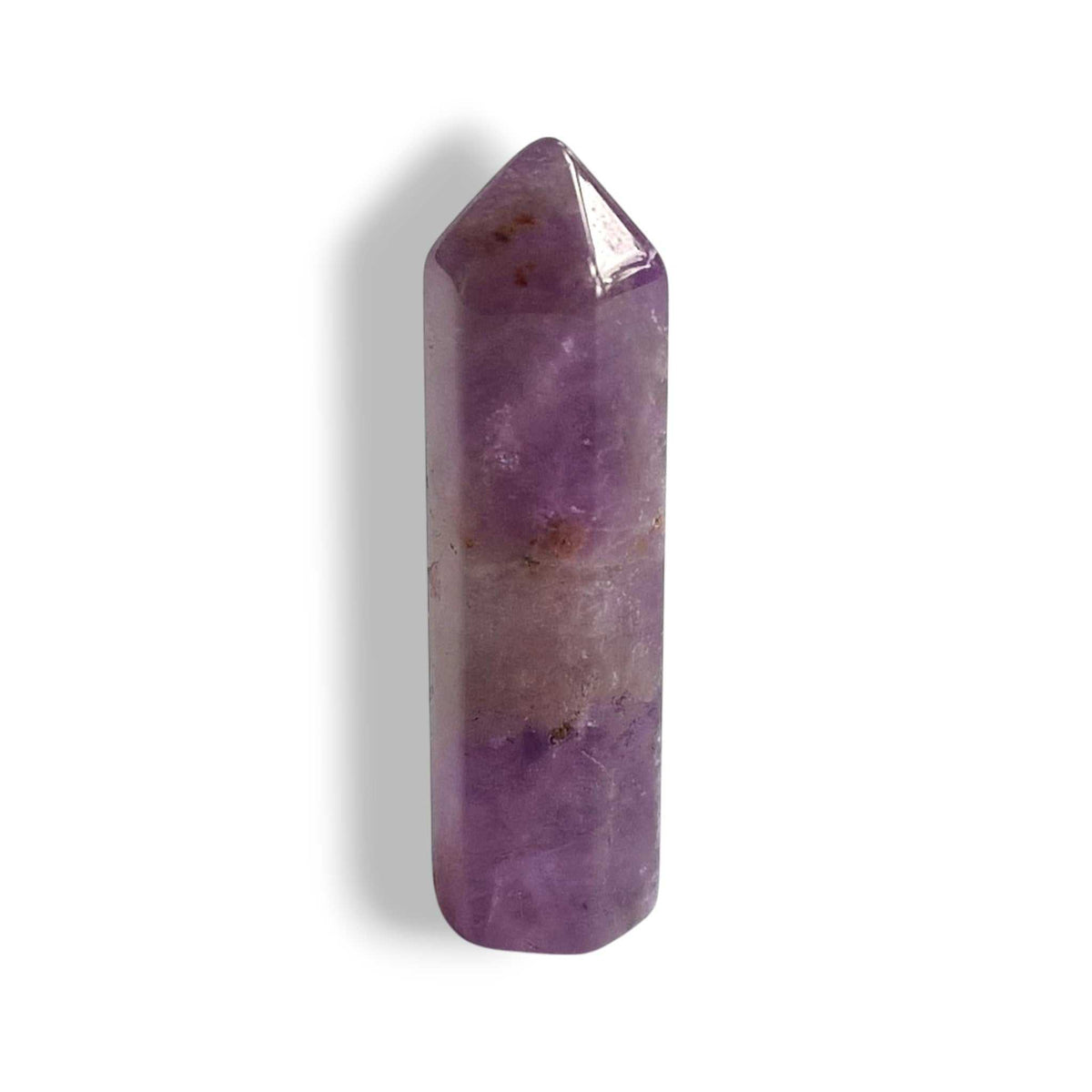 Amethyst crystal point, natural polished purple stone