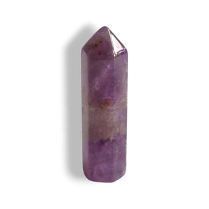 Amethyst crystal point, natural polished purple stone
