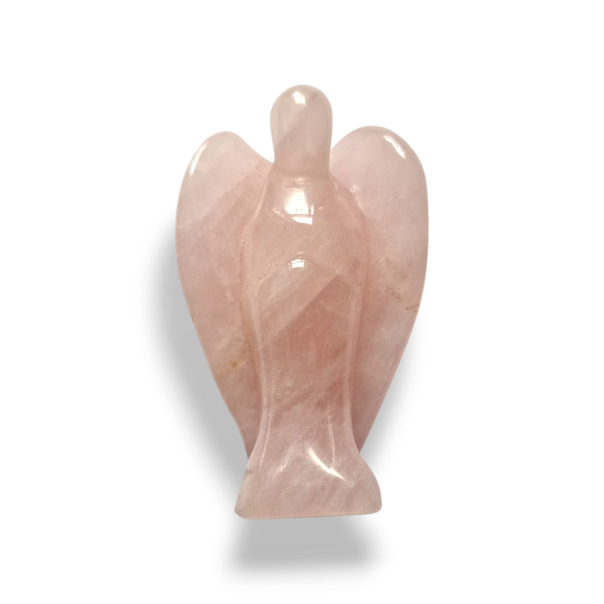 Rose quartz angel carving, 5cm hand-carved natural stone