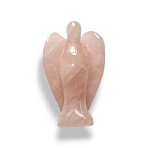 Rose quartz angel carving, 5cm hand-carved natural stone