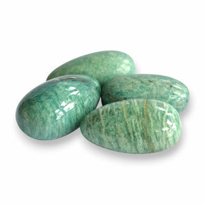 Amazonite polished tumblestone, blue-green, view 2