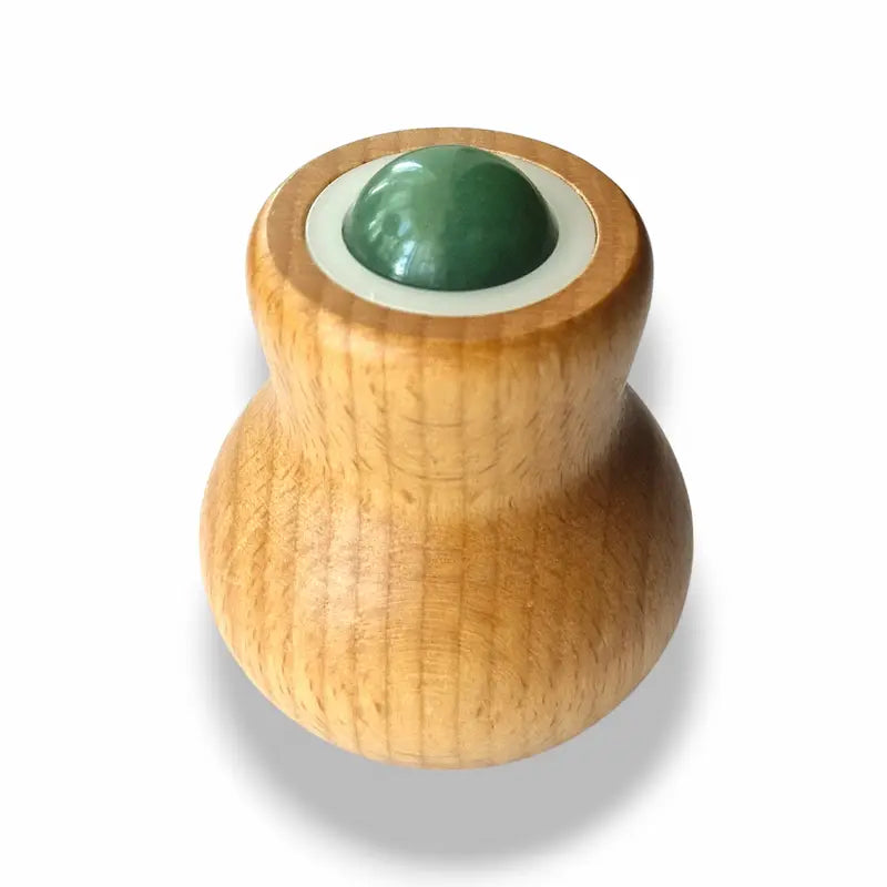 Jade face roller, natural stone skincare tool, view 2