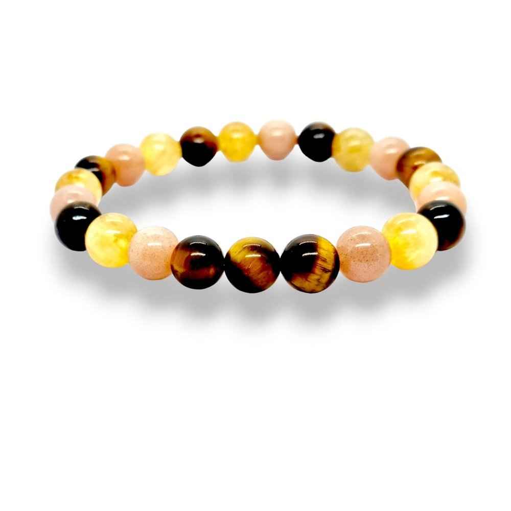 Citrine and Tiger's Eye gemstone bracelet in warm golden tones