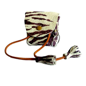 Handmade leather drawstring pouch for crystals, choice of style