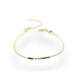 Miyuki seed bead bracelet, brass tones, view 2