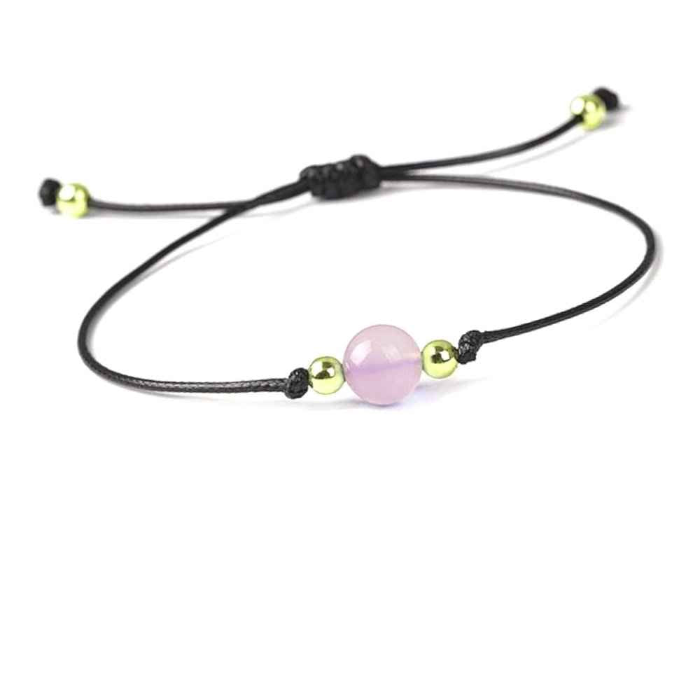 Rose quartz beaded bracelet, soft pink, view 2
