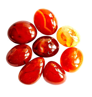 Carnelian polished tumblestone, orange-red, view 2