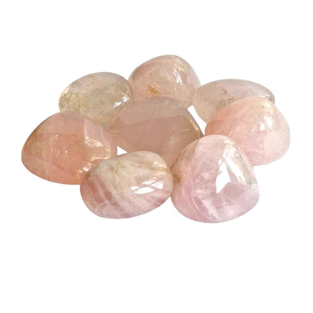 Rose quartz polished tumblestone, soft pink, view 2