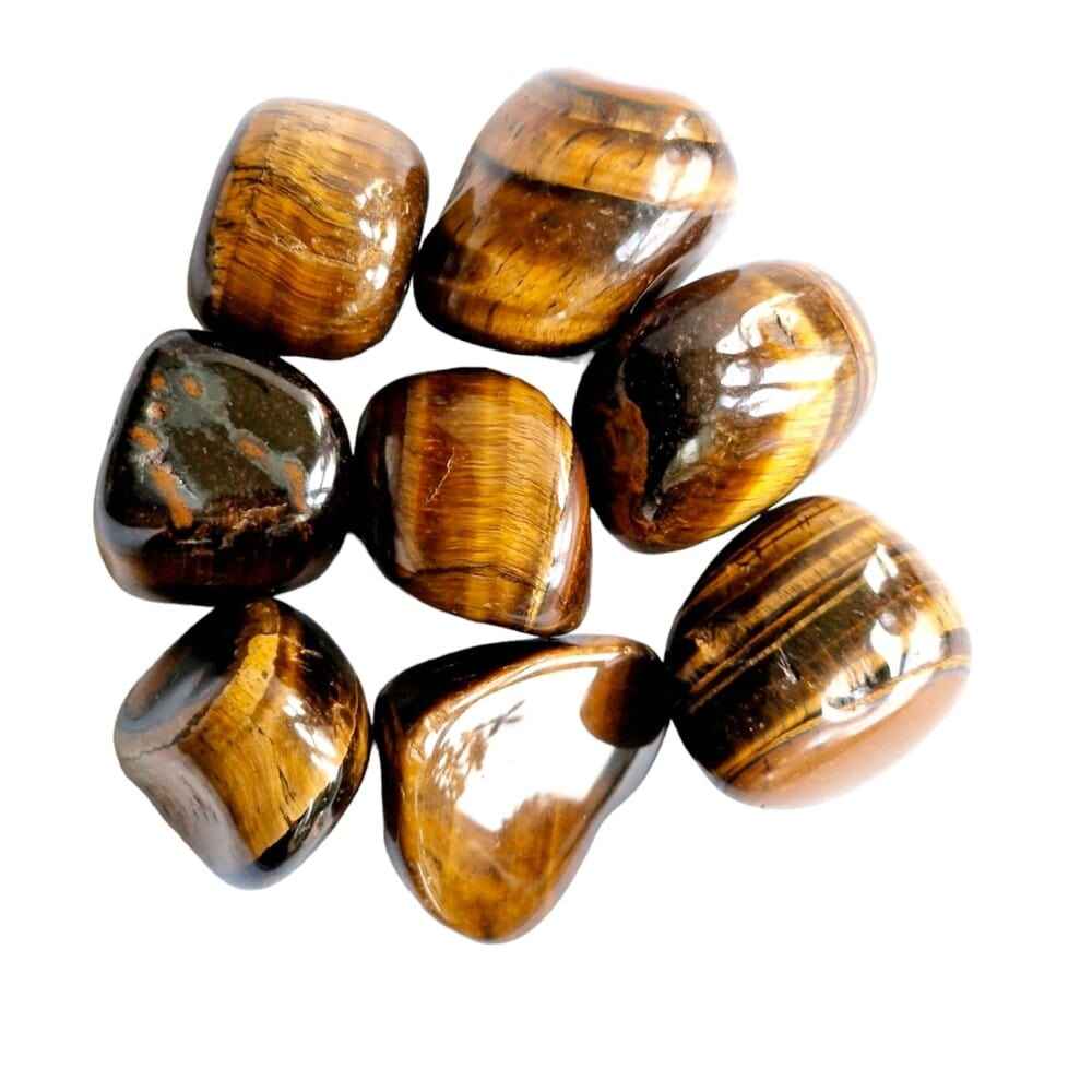 Tiger's eye polished tumblestone, golden brown, view 2