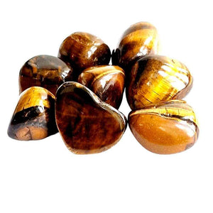 Tiger's eye polished tumblestone with golden-brown silky bands