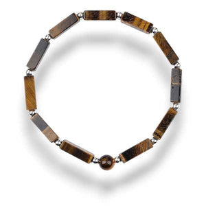Tiger's eye beaded bracelet, rectangular beads, view 2