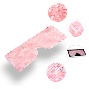 Rose quartz skincare set, roller and eye mask, view 4