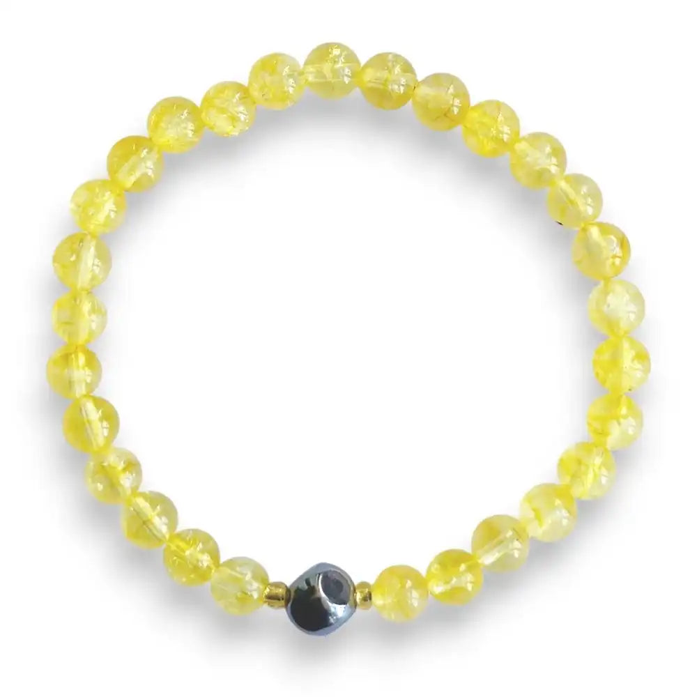 Citrine beaded bracelet, sunny gold, view 2