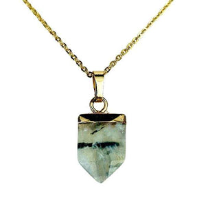 Crystal arrow pendant necklace, choose your natural stone
