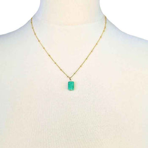 Chrysoprase pendant necklace, natural stone, view 2