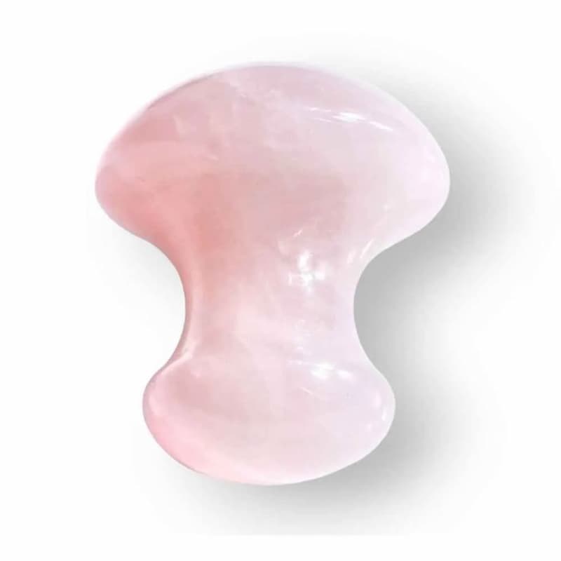 Rose quartz carved mushroom massage tool, outlet piece with minor imperfections