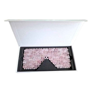 Rose quartz eye mask, natural stone skincare tool, view 3