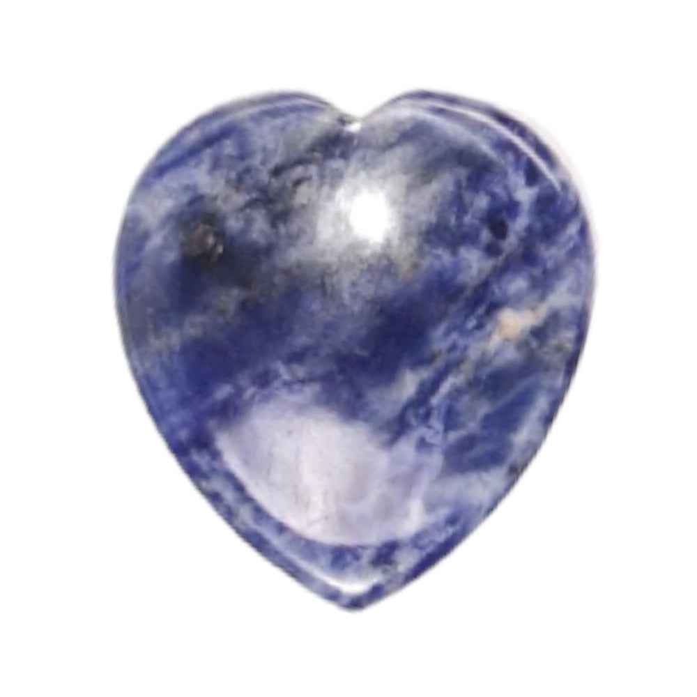 Sodalite palm stone, smooth 40mm natural stone with white veining
