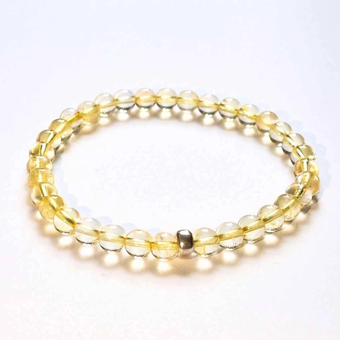 Citrine beaded bracelet, golden, view 2