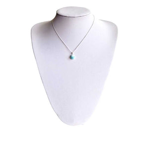 Oval larimar pendant necklace, sterling silver, view 4