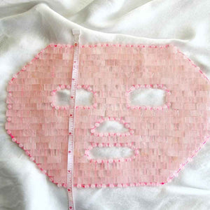Rose quartz face mask, natural stone skincare tool, view 2