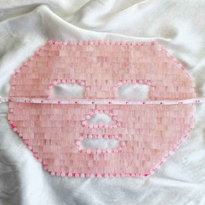 Rose quartz face mask, natural stone skincare tool, view 3
