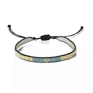 Miyuki friendship bracelet, handmade with colourful Japanese glass seed beads