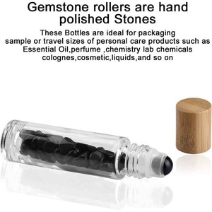 Gemstone essential oil roller bottle, view 2