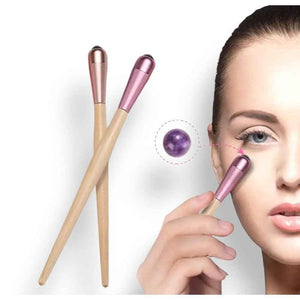 Amethyst massage stick, natural stone skincare tool, view 4