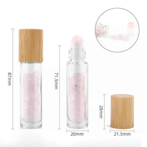 Gemstone essential oil roller bottle, view 3