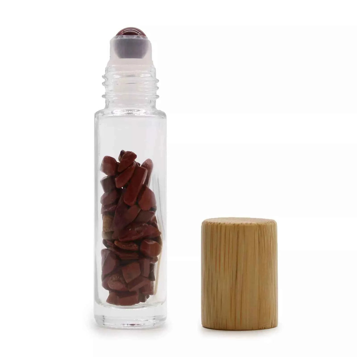 Gemstone essential oil roller bottle, view 4