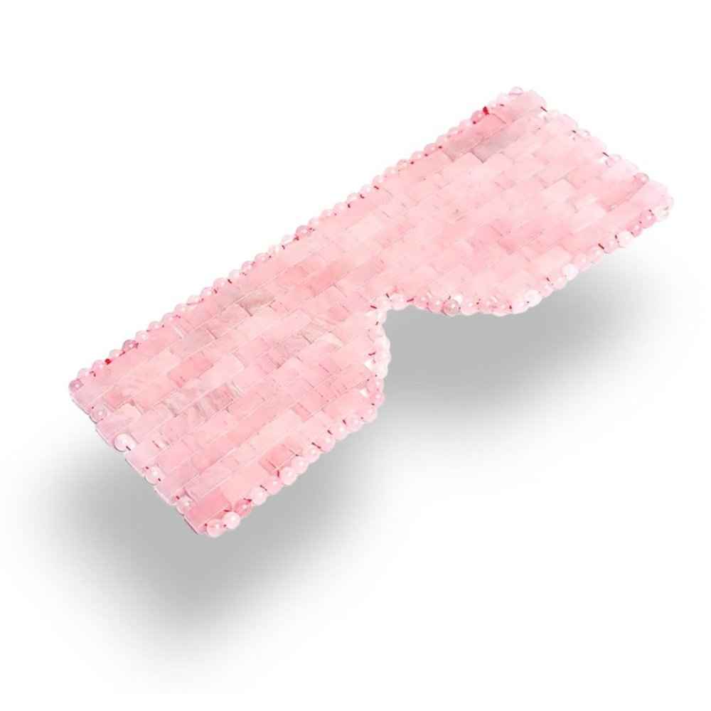 Rose quartz eye mask, a natural stone skincare tool